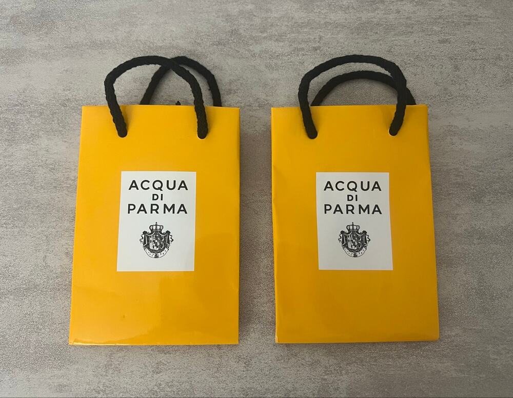 Acqua di Parma 2x Empty Shopping Gift Bags 4" x 6"